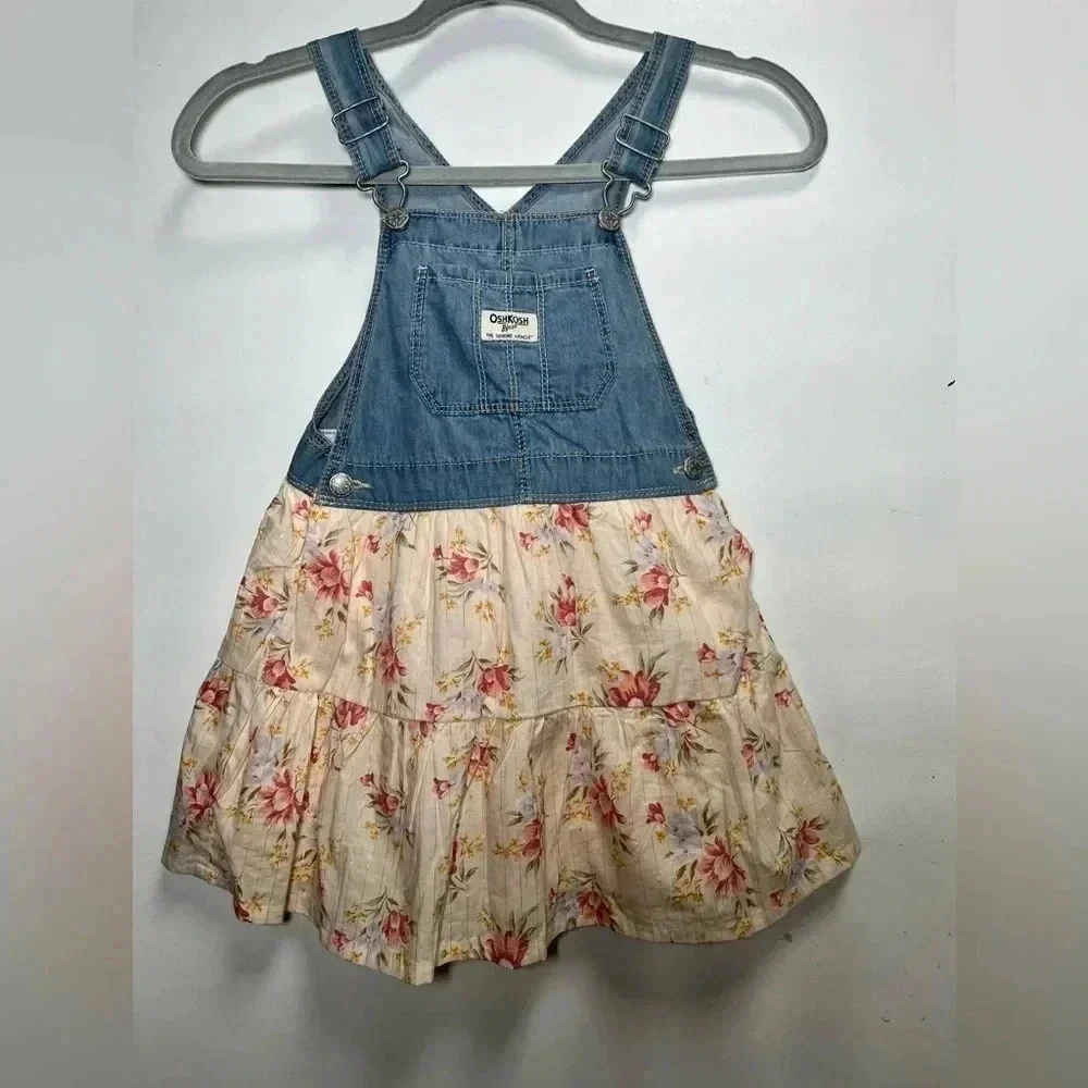 Girls Denim Jumper Western  Prairie Dress Oshkosh Bgosh 5T
